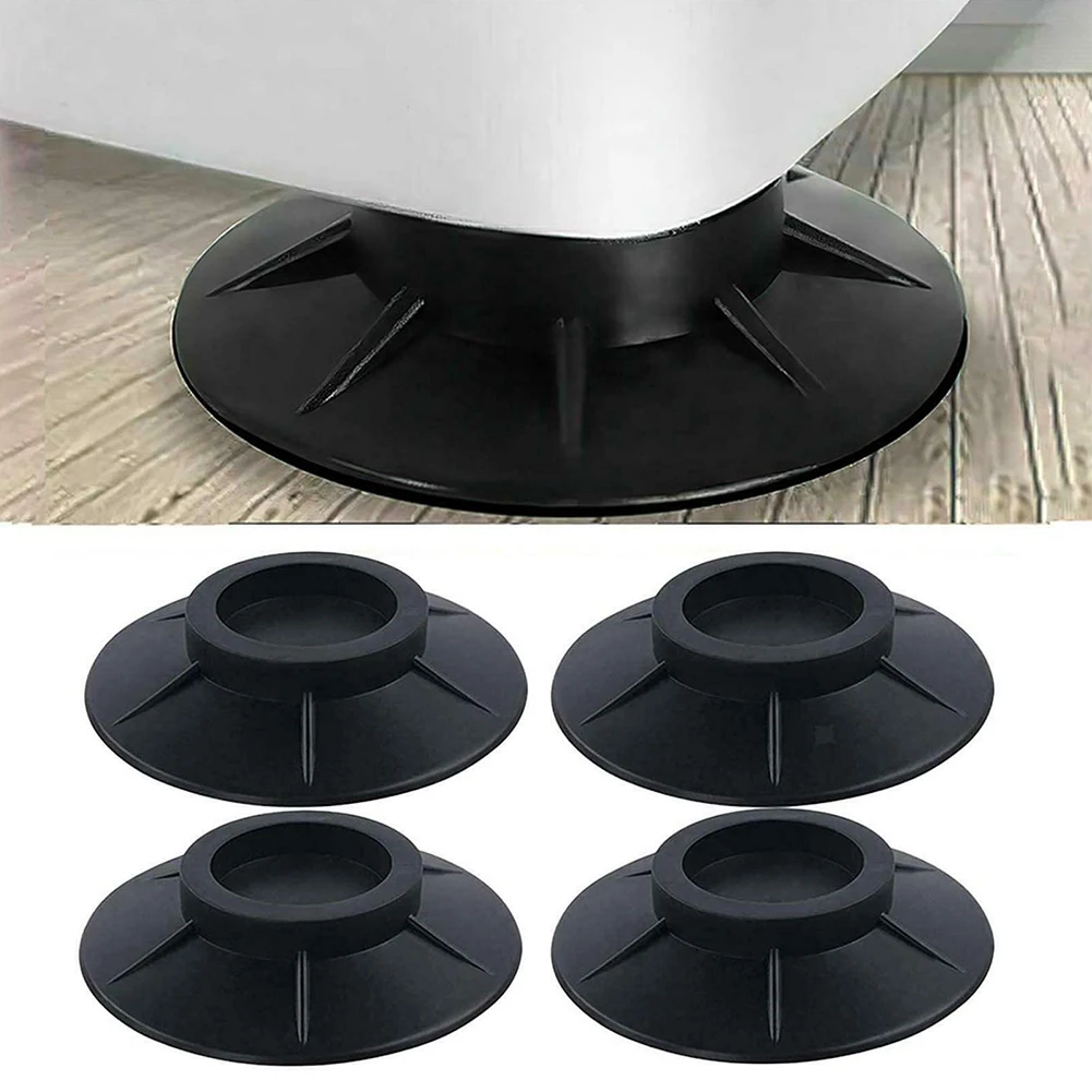 

Washing Machine Feet Pads Feet Pads For Marble Wooden Floor 4pcs Anti Slip Anti-Vibration Black Rubber Universal