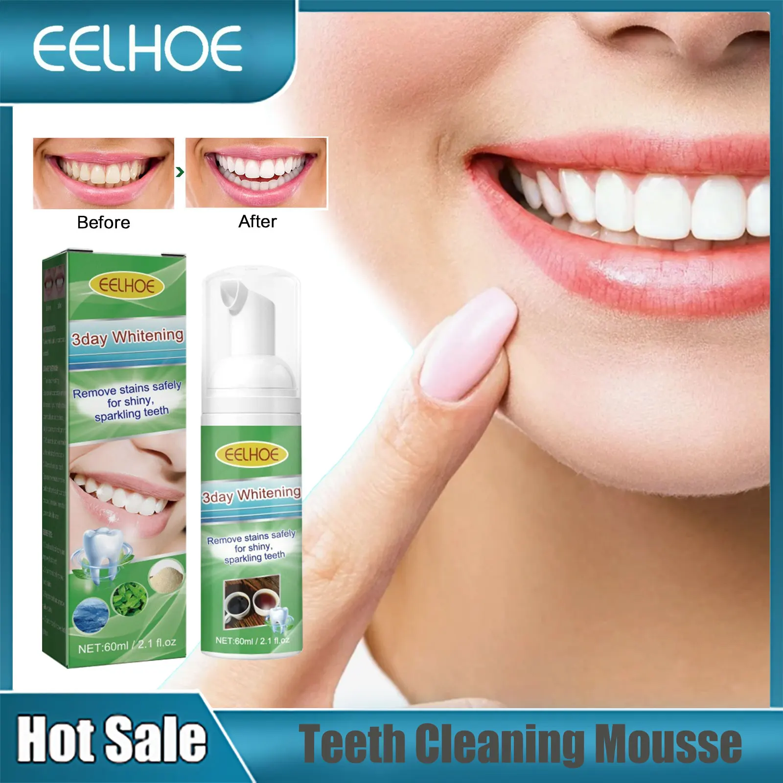 

Teeth Whitening Mousse Toothpaste Oral Cleaning Stain Tartar Remove Yellow Teeth Brightening Dental Hygiene Care Toothpaste Foam