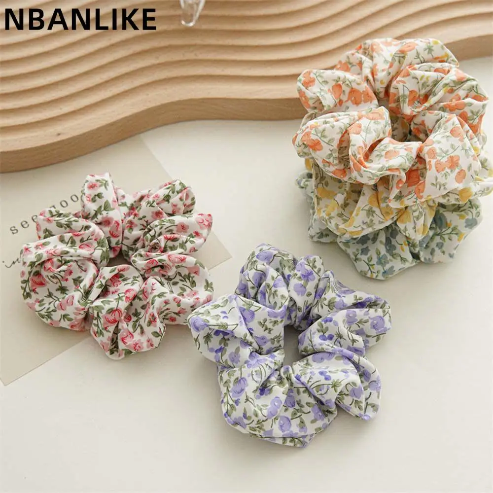

Korean Style Simple Cute Elastic Hair Rope Fashion Floral Hair Scrunchies Female Hair Accessories
