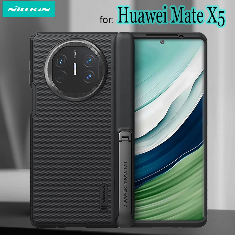 

Чехол NILLKIN для Huawei Mate X5, мягкий кожаный складной чехол из ТПУ и поликарбоната с поворотом на 180 ° для Huawei MateX5 с держателем для телефона Mate X3, чехол