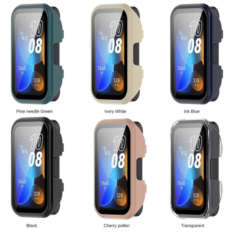 

Glass + Case for band 8 Accessoroy PC All-around Bumper Protective Cover + Screen Protector for band8 Accessories