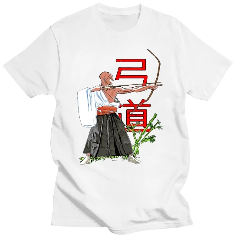 

Новые Японские футболки Kyudo, мужские топы, Мужская футболка с принтом, хлопковая крутая футболка с коротким рукавом и японским луком, футболка для стрельбы