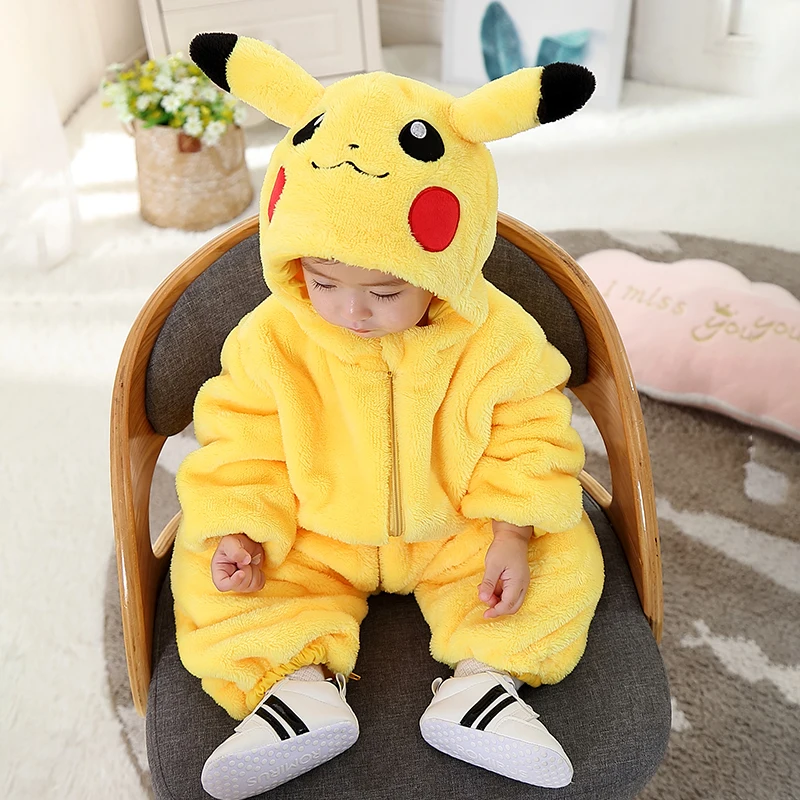 

Pokemon Pikachu Cosplay Baby Clothes Boy Girl Romper Newborn Baby Jumpsuit Infant Onesie Winter Soft Ropa Bebe Outfits