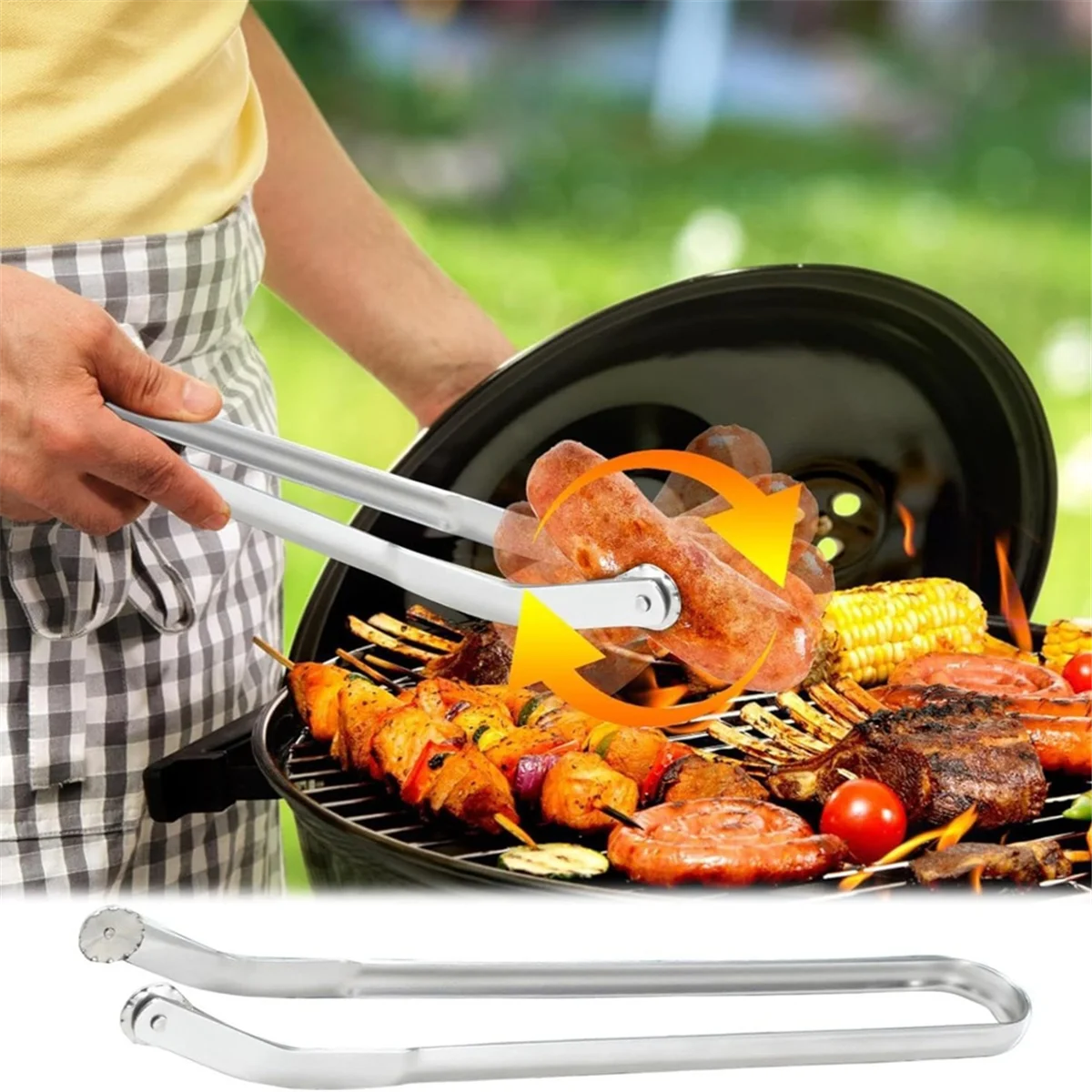 BAAU Stainless Steel Barbecue Sausage Twisting Tongs Barbecue Camping Outdoor Cooking Tools Outdoor Cooking Tools
