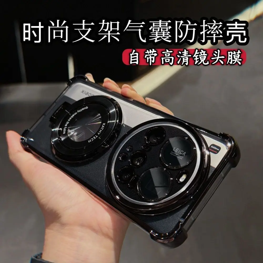 Deluxe Transparent Electroplated Stand Anti-Fall Case with Four-Corner Protection