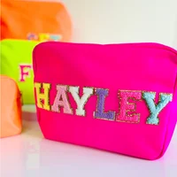 Factory Wholesale Multi Color Women Makeup Bag Custom Designer Waterproof Nylon Brush Custom Bag Pouch Cosmetic Bag 1