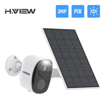 H.VIEW PIR Battery Powered Camera Wireless Outdoor, 2K 3MP WiFi Security Camera with Spotlight Siren, 2-Way Audio, Waterproof 1