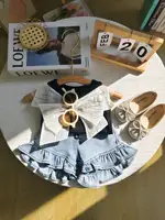 2024 Summer New Children Clothing Sets Cute Big Bow Vest Tank Top+ Zipper Lace Denim Shorts Fashion Kids Outfit Baby Girls Suit