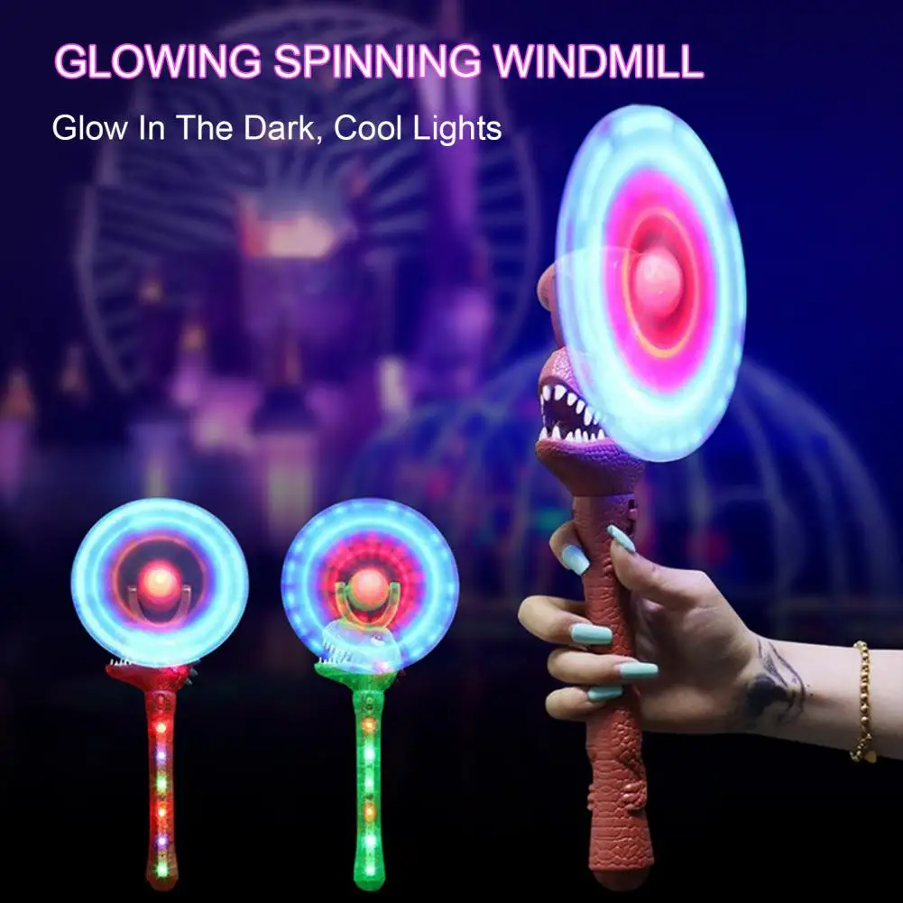 

Glowing Windmill Dynamic Music Eco-friendly LED Light-up Windmill Dinosaur Windmill Flashing LED Party Light Up Toy