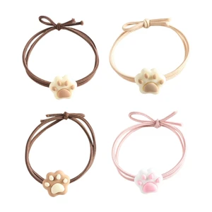 Y166 Cartoon Cat Paw Hair Tie Princess at Large Hair Bands Ponytail Holder Hair Catch Ponytail Holder