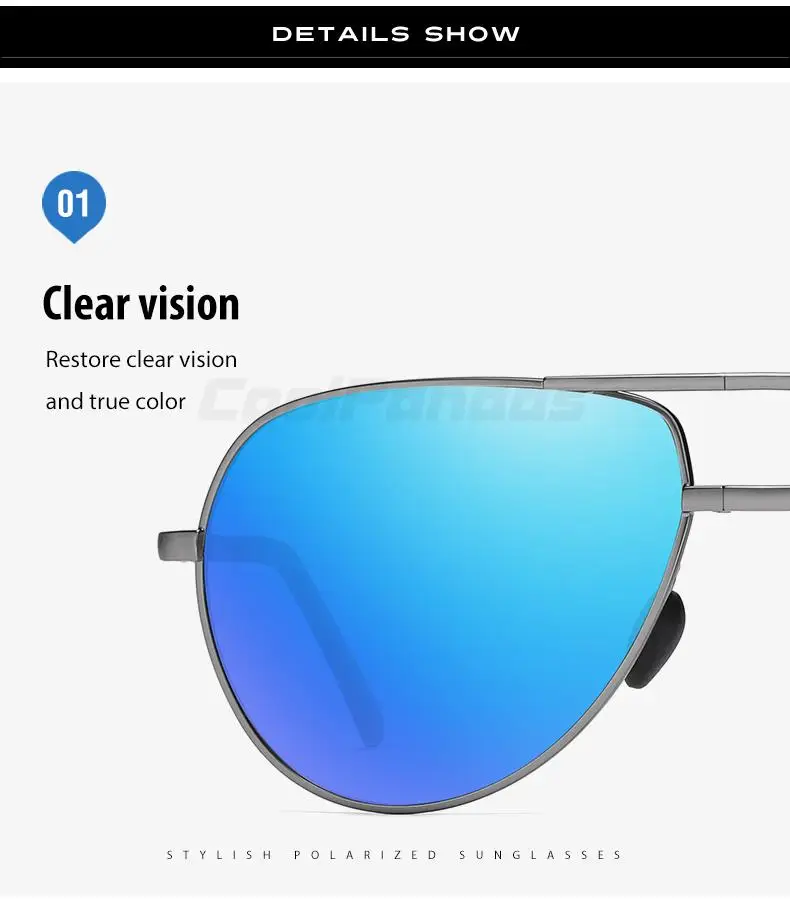 CoolPandas Mode Klapp Sonnenbrille Für Männer Luftfahrt Polarisierte Photochrome Gläser Frauen Tag Nacht Vision Brillen Anti-glare – Detail 7