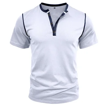Men s Lightweight V-Neck T-Shirts Breathable  Fit Solid Color Short Sleeve Casual Tops Summer Fashion Tee Shirt 4