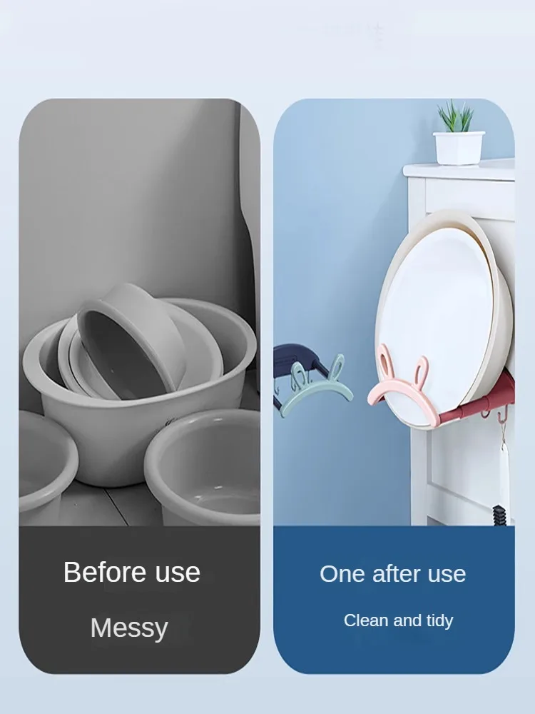 Cute and Space-saving: Bunny Ear Washbasin Rack with Expandable Shower Organizer