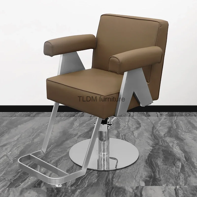 

Профессиональные парикмахерские стулья, металлическое вращающееся кресло для макияжа, эргономичное, в эстетическом стиле, мебель для парикмахера