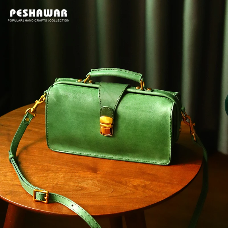 Retro Green Leather Doctor Bag