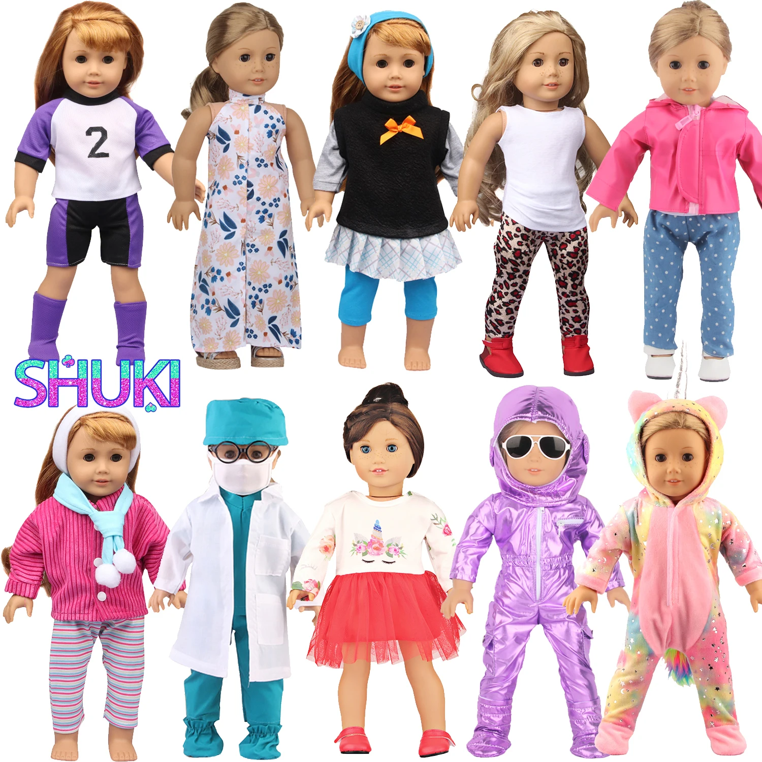 Coat+Pants Leather Doll Clothes Set Sports Suit Outfit Unicorn Jumpsuit For 43cm Baby New Born&18inch American,OG,Russia Doll yoga jumpsuit fitness sports overalls gym clothing set yoga wear pilates workout clothes for women outfit push up activewear