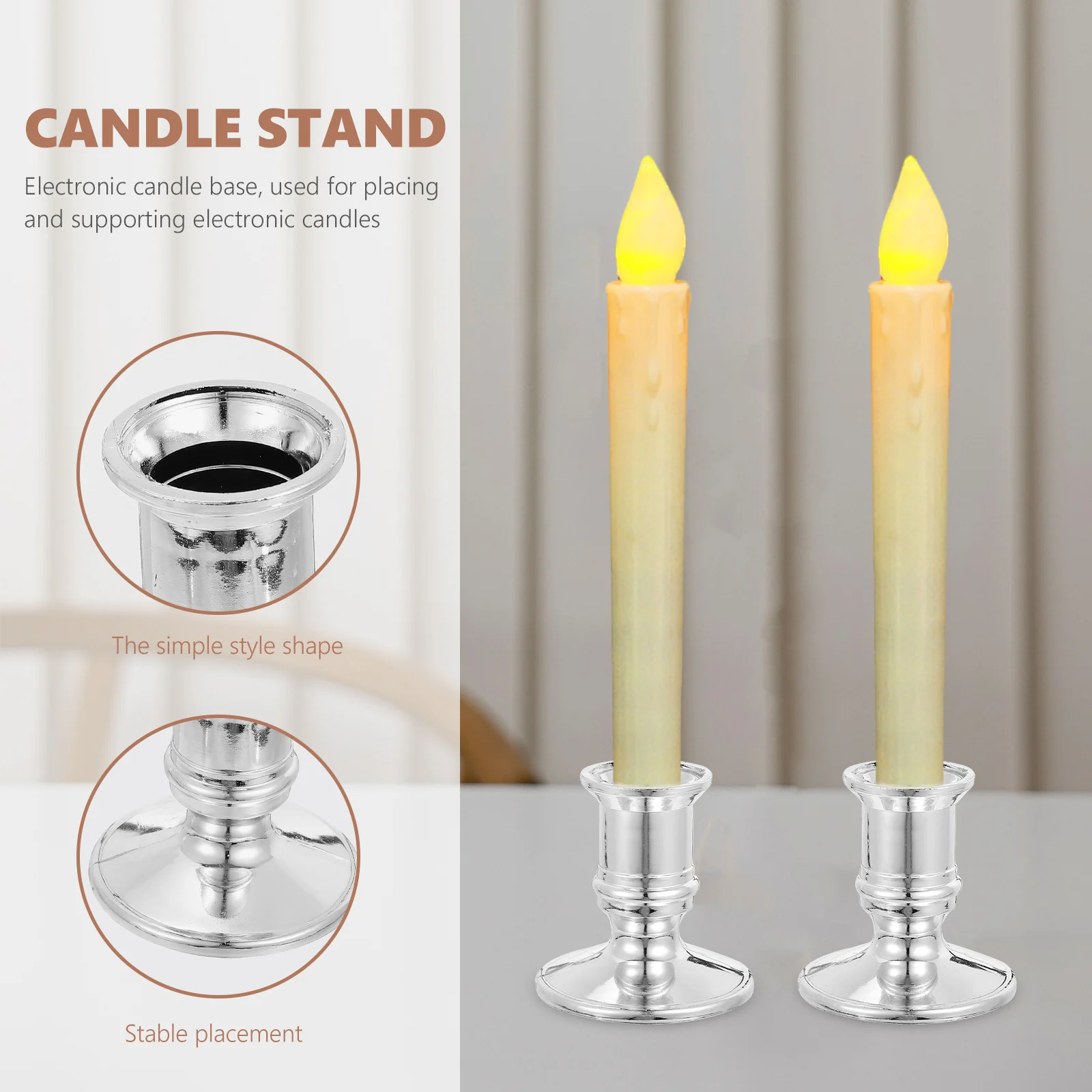20pcs Pillar Base Plastic Candlestick Holders Taper Candlesticks Pillar Base Holder Wedding Party Ornaments Home Decor