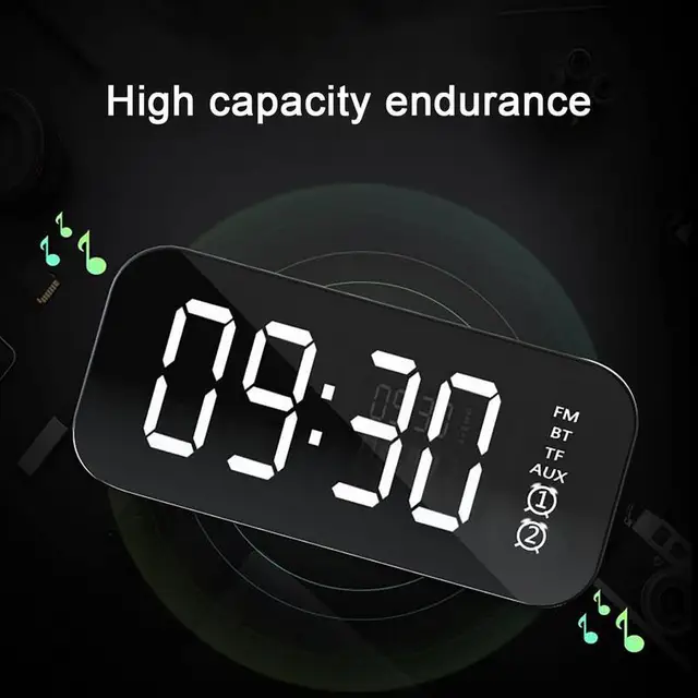 Kék Fog Hangszóró Órával Vezeték Nélküli Óra 2 -Ben 1 Felszerelés Digitális Kijelző Sztereo Surround - Image 3