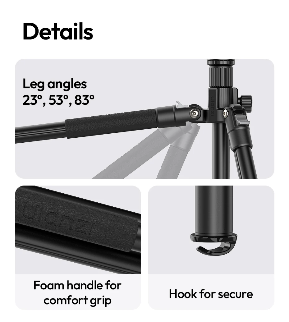 Traveler-Uka Tripod Portable Tripod Selfie Stick for DSLR Camera for Travel Phot