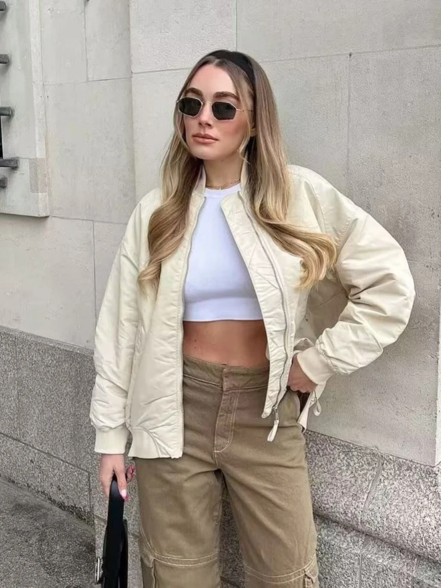 

Y2K Flying Jacket Women's Brand Loose Baseball Jackets Autumn Winter Clothes Top Thin Parka Jacket Women Chaquetas Para Mujer