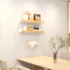 Beech wood bathroom storage rack wall mounted light luxury living room non perforated bathroom storage rack  bathroom shelf 5