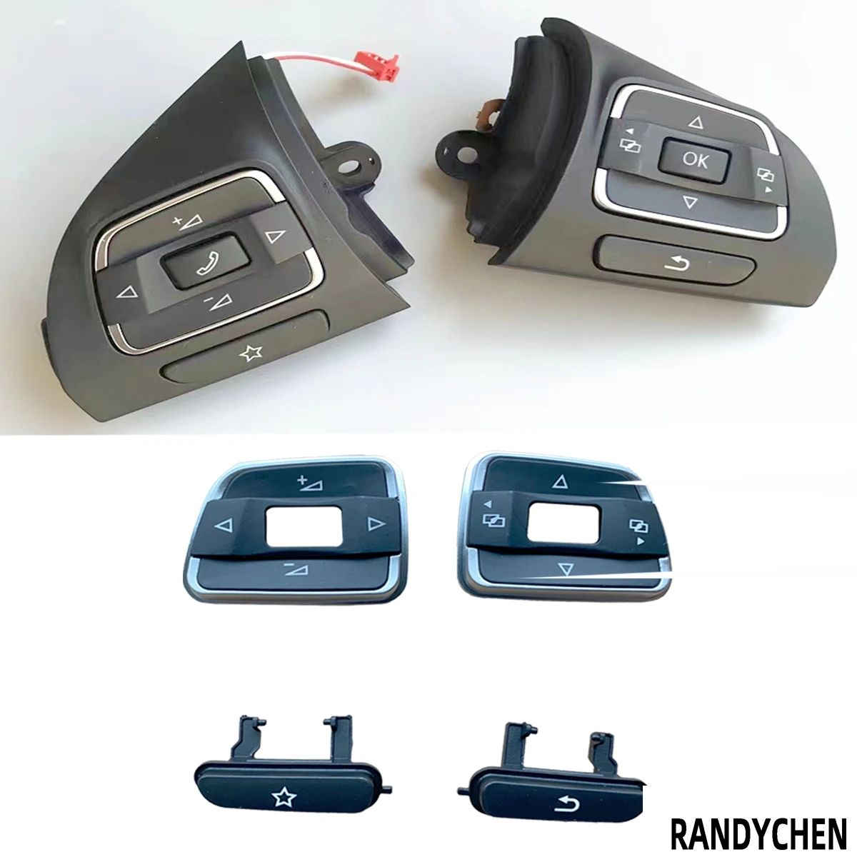 Coperchio Del Pulsante Dell'Interruttore Del Volante Multifunzione 1Pc Adatto Per Vw Golf 6 Gti Gli Eos Touran Tiguan 1 5N Rline T5 5C0959537A