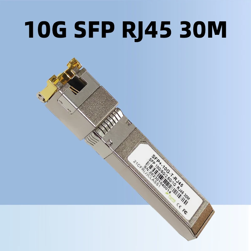 Fiber Equipment Transceiver, 10G SFP + Copper RJ45, 30M Module, SFP +-T, 10 GBase-T, Cisco, Mikrotik, TP-Link, D-Link cable matters 1000base t gigabit sfp to rj45 copper ethernet modular transceiver for cisco ubiquiti tp link huawei mikrotik