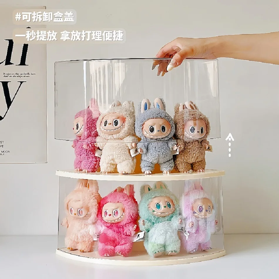 Labubu transparent display box single stackable canvas vinyl storage box figurine blind box storage rack image 20