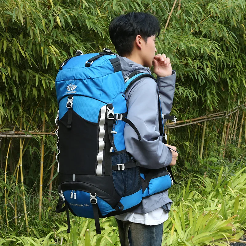 Camping Travel Backpack Outdoor Bag Climbing With Rain Cover For Men Hiking Trekking Mountaineering Sports Hydration Bags 60L 4