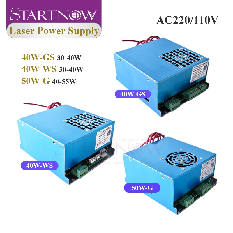 Startnow Myjg-40W Alimentatore Laser Co2 50W 110V/220V Universale, Per Tubo Laser Per Macchina Da Taglio E Incisione 35 ~ 50W