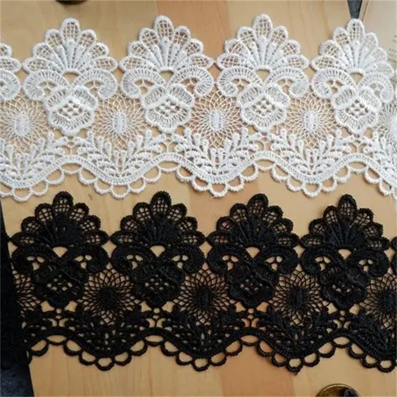 Lace Ribbon Lace Sewing Supplies Lace Sewing Accessories Cotton Ribbon 8CM Wide Cotton Embroidered Fringe Ribbon 3d Flowers Lace Trim Curtains Dress DIY Home Sewing Supplies