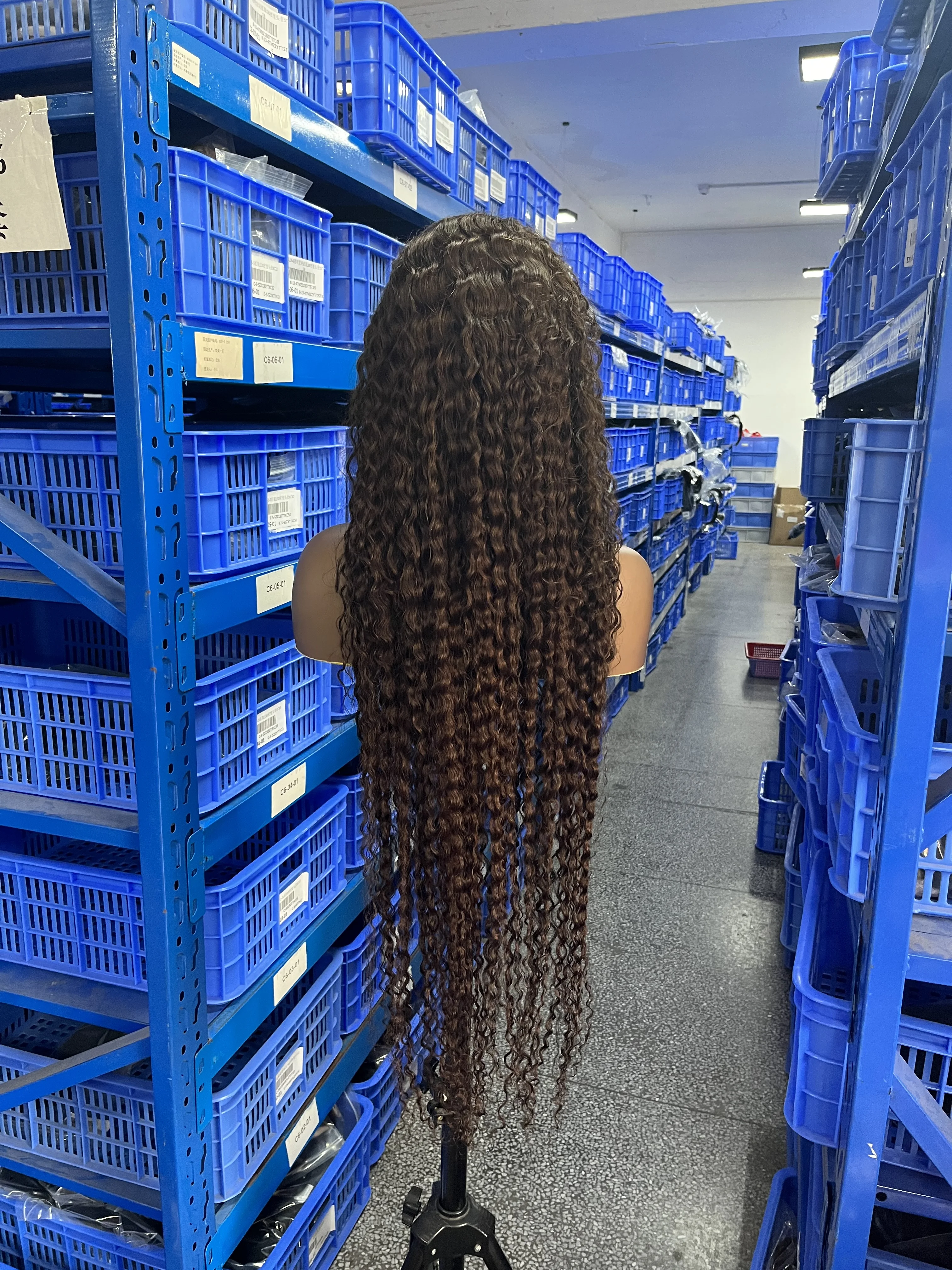 250 % tiefe Welle schokoladenbraune Echthaarperücke 30 36 Zoll transparente Spitze-Frontal-Perücken für Frauen 13x6 Spitze-Front-Wasser-Lockenperücke – Detail 2