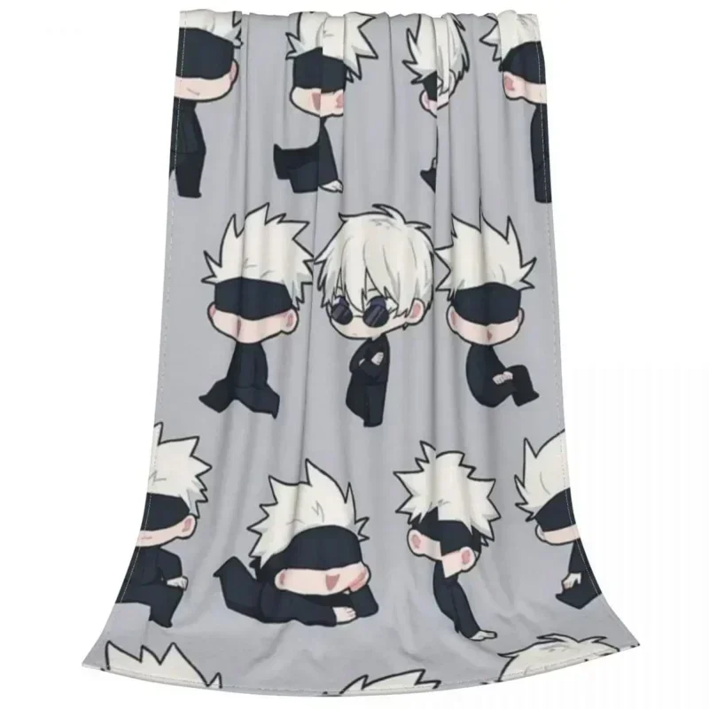 Gojo Sensei Anime Manga Blanket Fleece Autumn/Winter Jujutsu Kaisen Multi-function Super Warm Throw Blankets for Bedding Outdoor 4