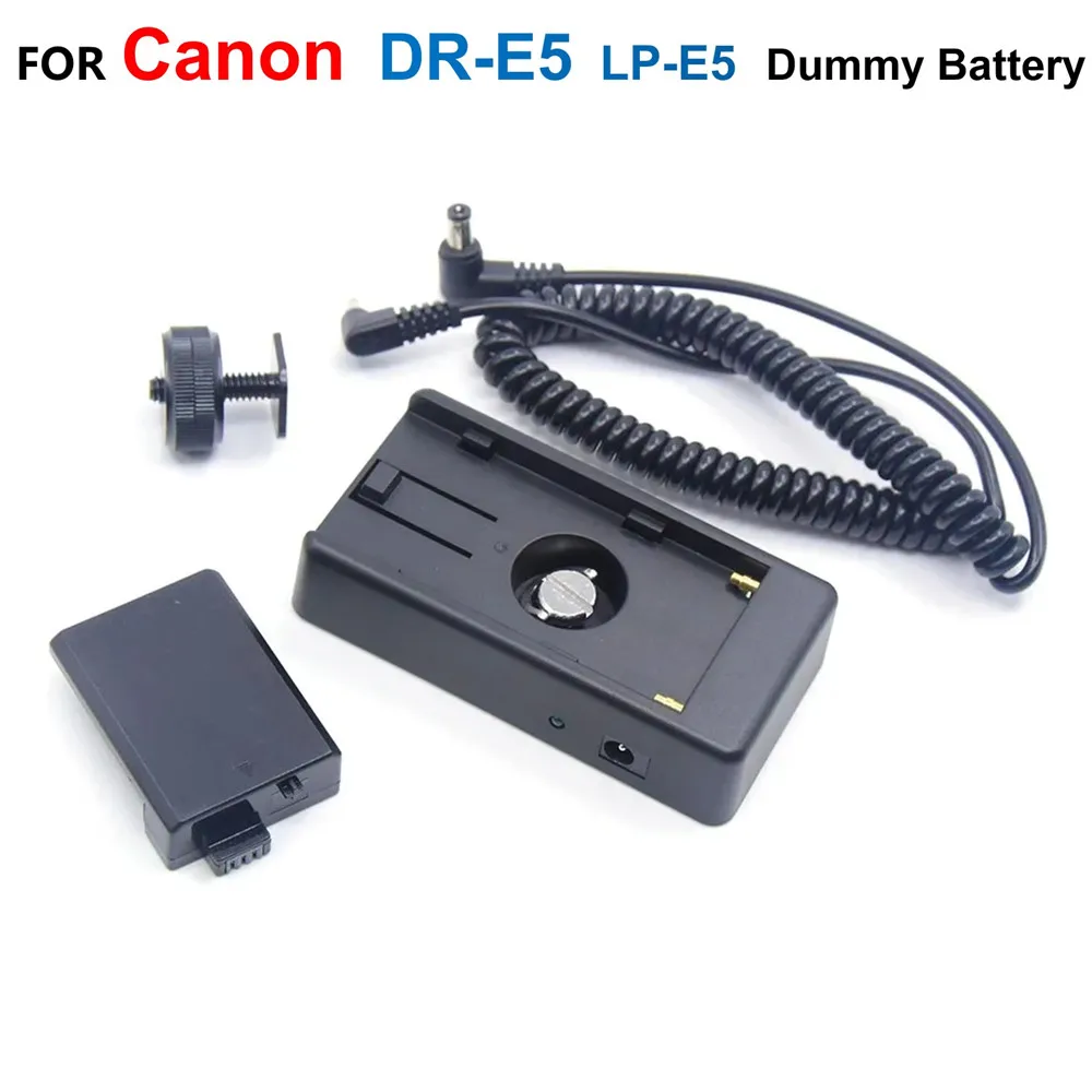 

DR-E5 DC Coupler LP-E5 Dummy Battery With NP F550 F750 F960 Battery Adapter Plate Kit For Canon EOS 450D 500D 1000D XSi T1i X2 F