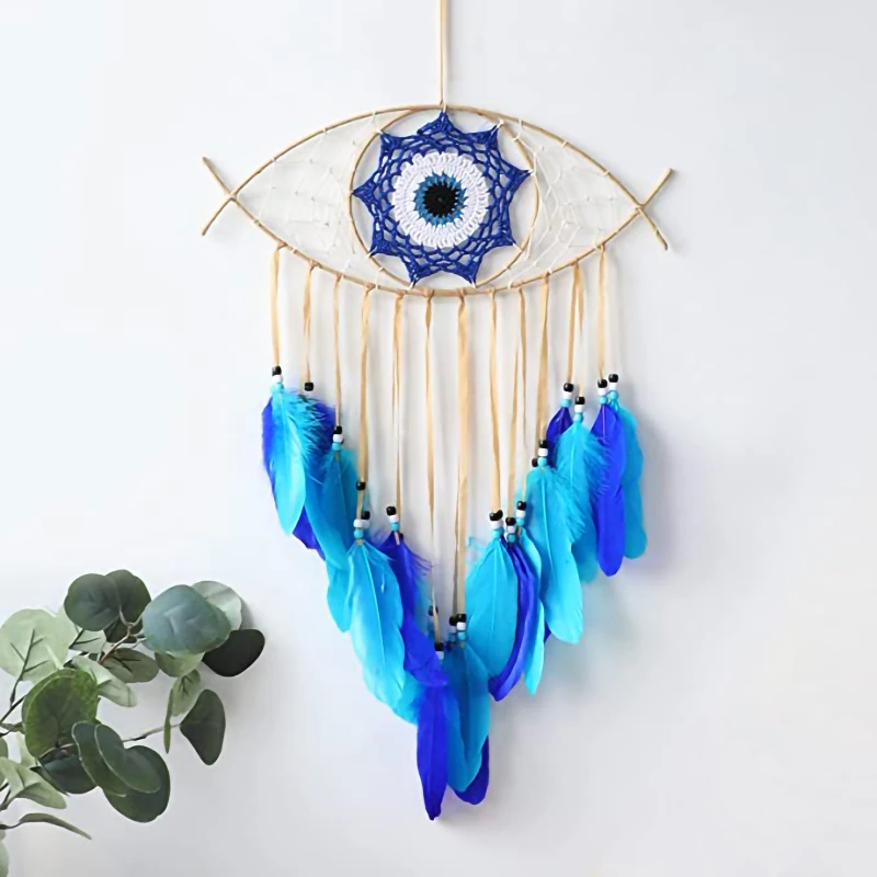 Evil Eye Dream Catcher Feather Pendant Dreamcatchers for Living Room