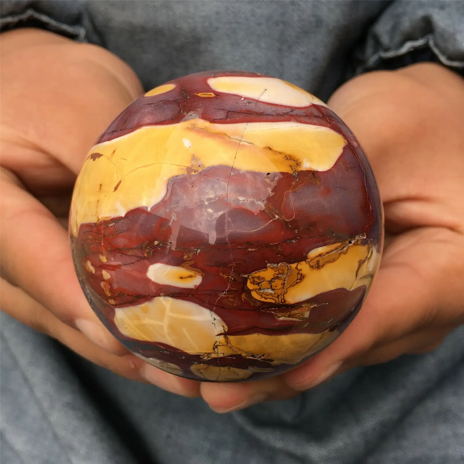 Beautiful Natural Mookaite Sphere Quartz Ball Reiki Healing 5