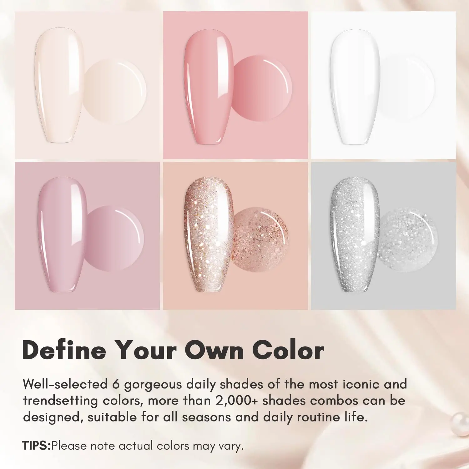 Acrylic Nail Kit Starter: Clear Pink Nude Acrylic Powder & Nail Liquid Acrylic Nail Brush Nail Files Forms Press On Nails 2
