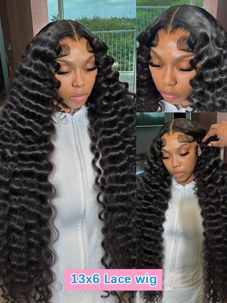 Human Hair Wig Links 30 Inch Loose Wave 13x6 HD Lace Front Human Hair Wigs Brazilian 220% Water Deep Wave 13x4 Lace Frontal Wig Women