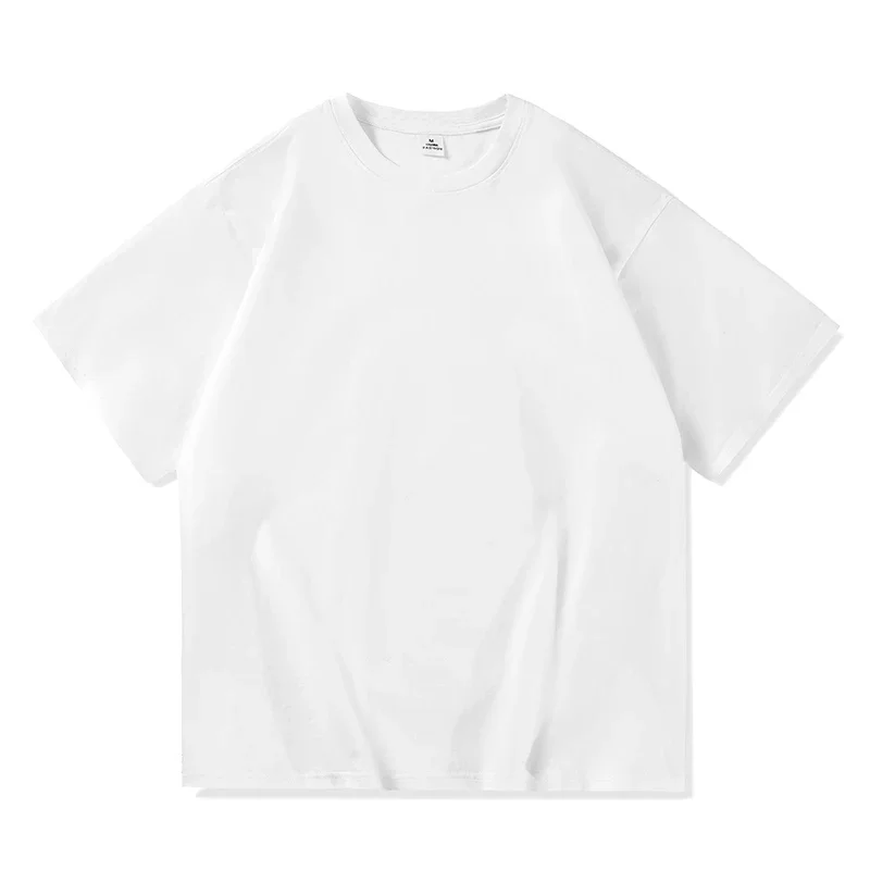 남성용 기본 100% 코튼 소프트 티셔츠, 데일리 캐주얼 O넥, 루즈한 단색 상의, S-3XL 블랙 화이트 레드 블루, 여름 신상