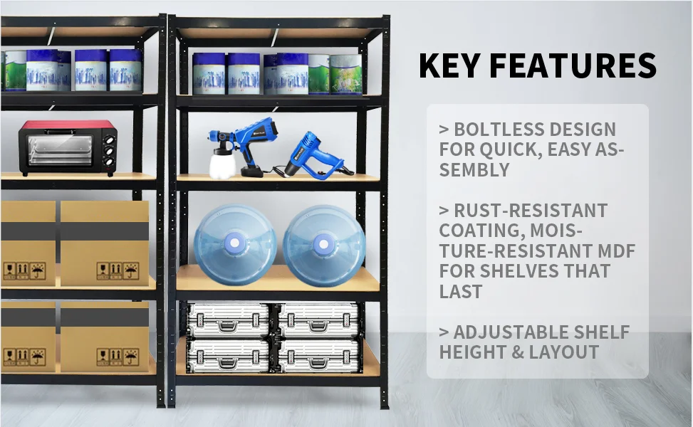 Storage Shelf Heavy Duty 5 Tier Metal Shelving Unit Boltless Easy to Assemble 2000LB Total Capacity 67 x 30 x 12 Inch