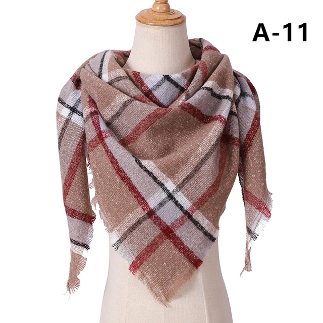 2021 new Cashmere Scarf For Women Plaid Knitted Triangle Pashmina Winter Warm Shawl Wraps Bufanda Female Soft Neck Echarpe UA-11