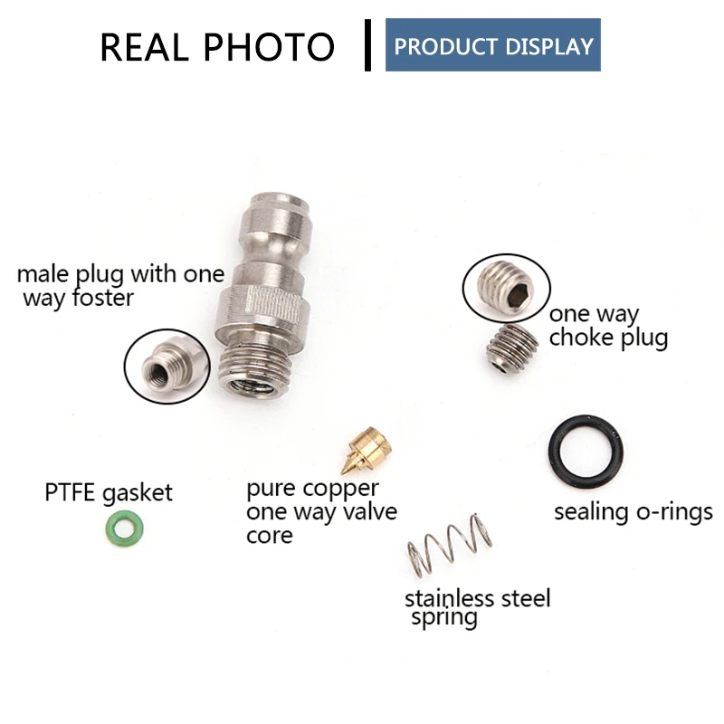 8mm Stainless Steel Quick Plug Coupler M8x1 Thread Adapter Air Refilling Quick Couplings Connectors Fittings 2pcs/set quick connect fittings