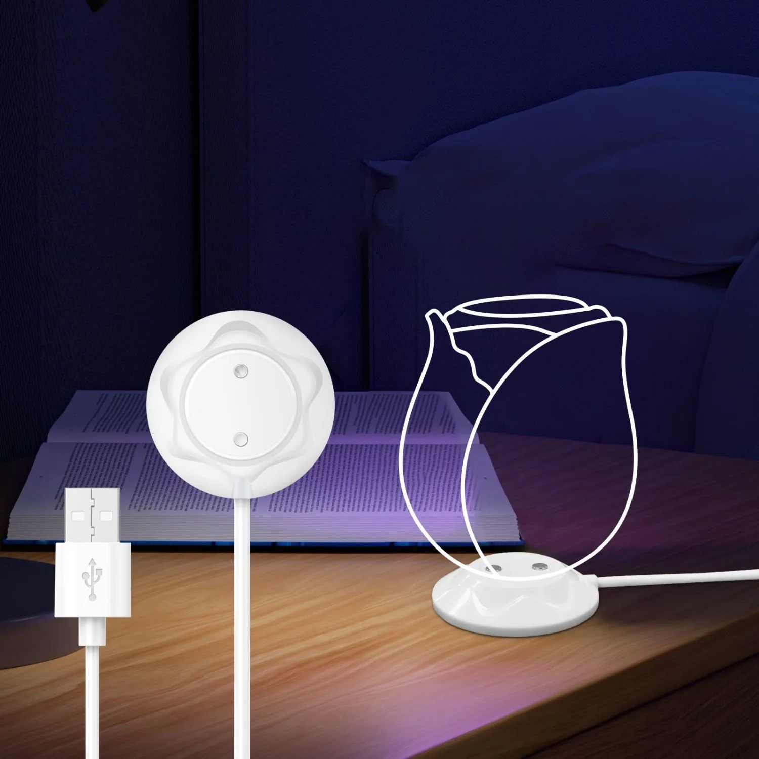 Replacement Fast Charging USB Cable Base Dock Station For Rose Massager Standing Magnetic Charger Adapter For Rose Vibrator