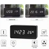 Digital LED Wooden Alarm Clock With Temperature Voice Control Snooze Electronic Desk Clock USB AAA Power Supply Decorations Home 4