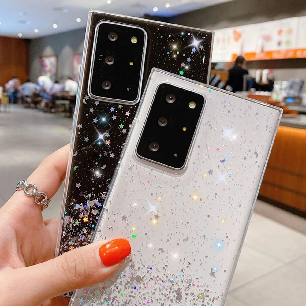 for Oppo Realme 11 10 9 C53 C55 C35 C33 C31 C30 Pro Plus Case Silver Foil Paillette Epoxy Cover Soft Clear Shell Antifall Fundas_voghion.com