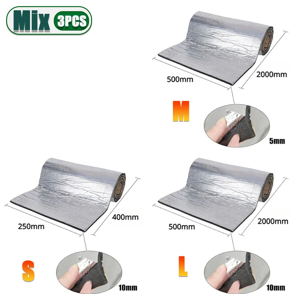 2000*500mm 5/10mm Car Sound Mat Proofing Deadener Heat Noise Insulation Deadening Mat Hood Closed Cell Foam Accessories sound proof mat sound insulation mat sound deadener mat heat insulation mat