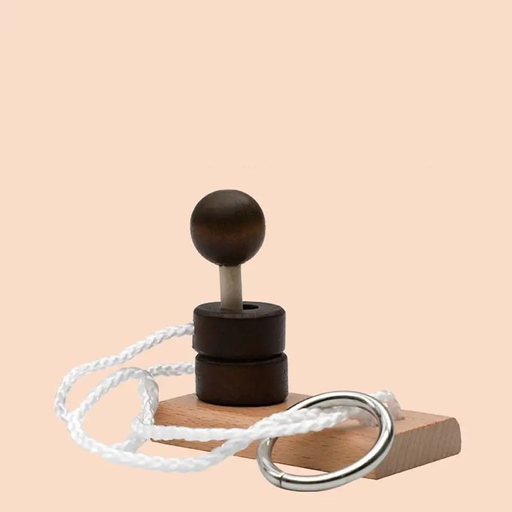 Classic 3D Threading Rope Loop Puzzle Wooden Montessori Labyrinth Unlock Kongming Lock Decompression
