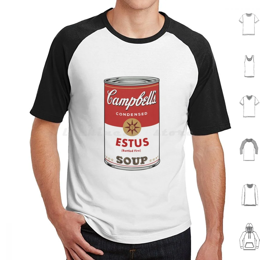 Estus Soup Can T Shirt Cotton Uomo Donna Stampa Fai Da Te Dark Souls Dark Souls 2 Dark Souls 3 Estus Zuppa Solaire Firelink Shrine