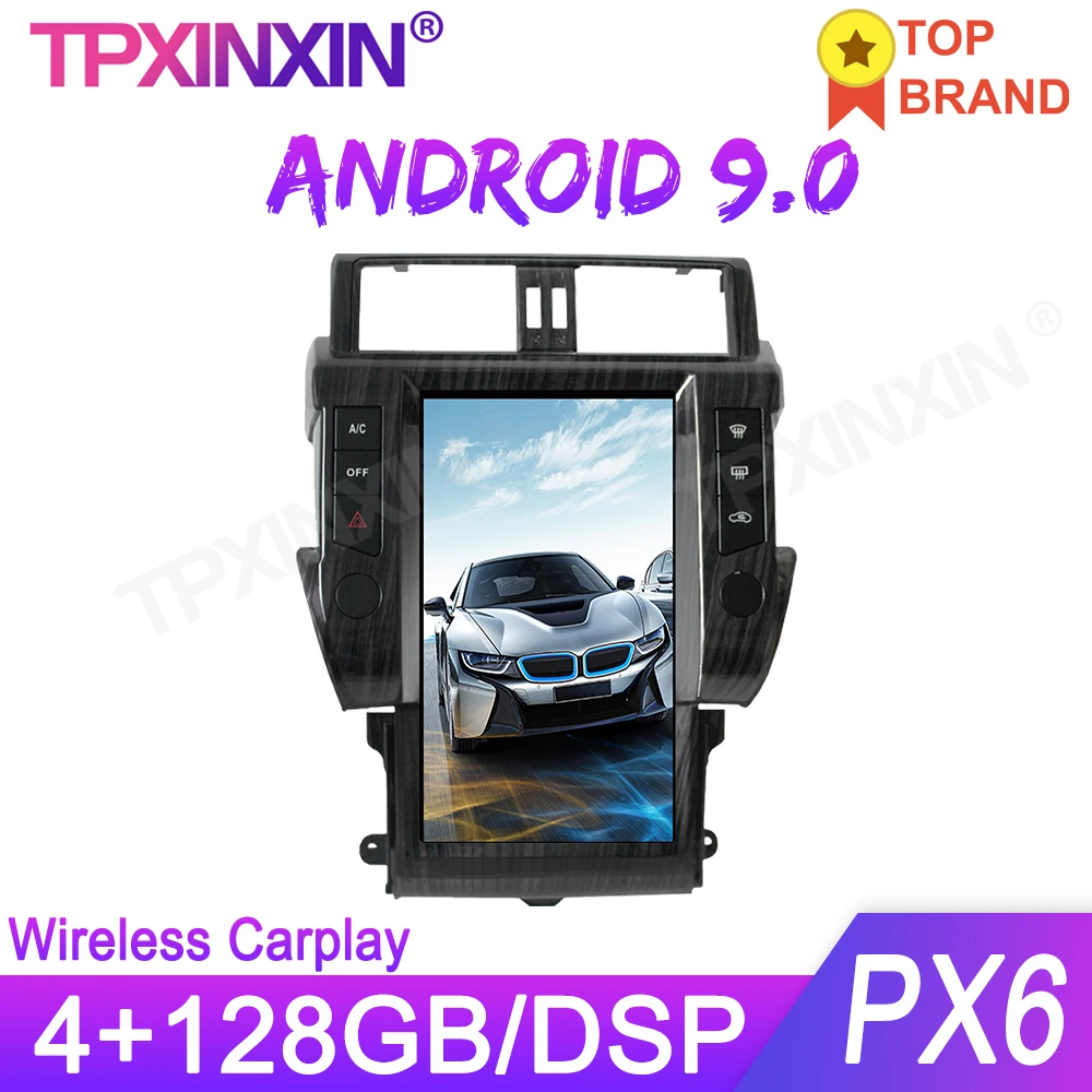 Для TOYOTA LAND CRUISER Prado 150 2014-2017 Tesla Style Android 9 0 PX6 Автомобильный GPS-навигатор головное