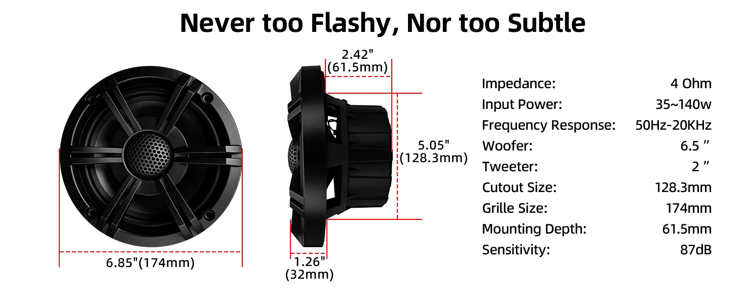 6.5 inch waterproof speaker final view